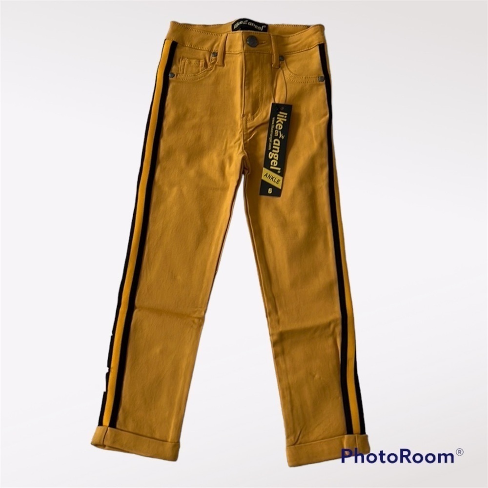 Like an Angel Jeans ankle skinny stretch mustard Girls size 6